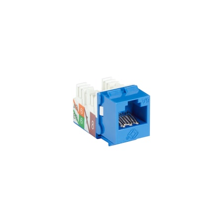 Black Box Cat6A Keystone Jack - Unshielded, Rj45, Blue C6AJA70-BL-R2